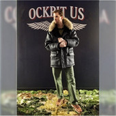 N3B原生态羊皮毛一体镶貉子毛美式 复古中款 保暖真皮衣男女