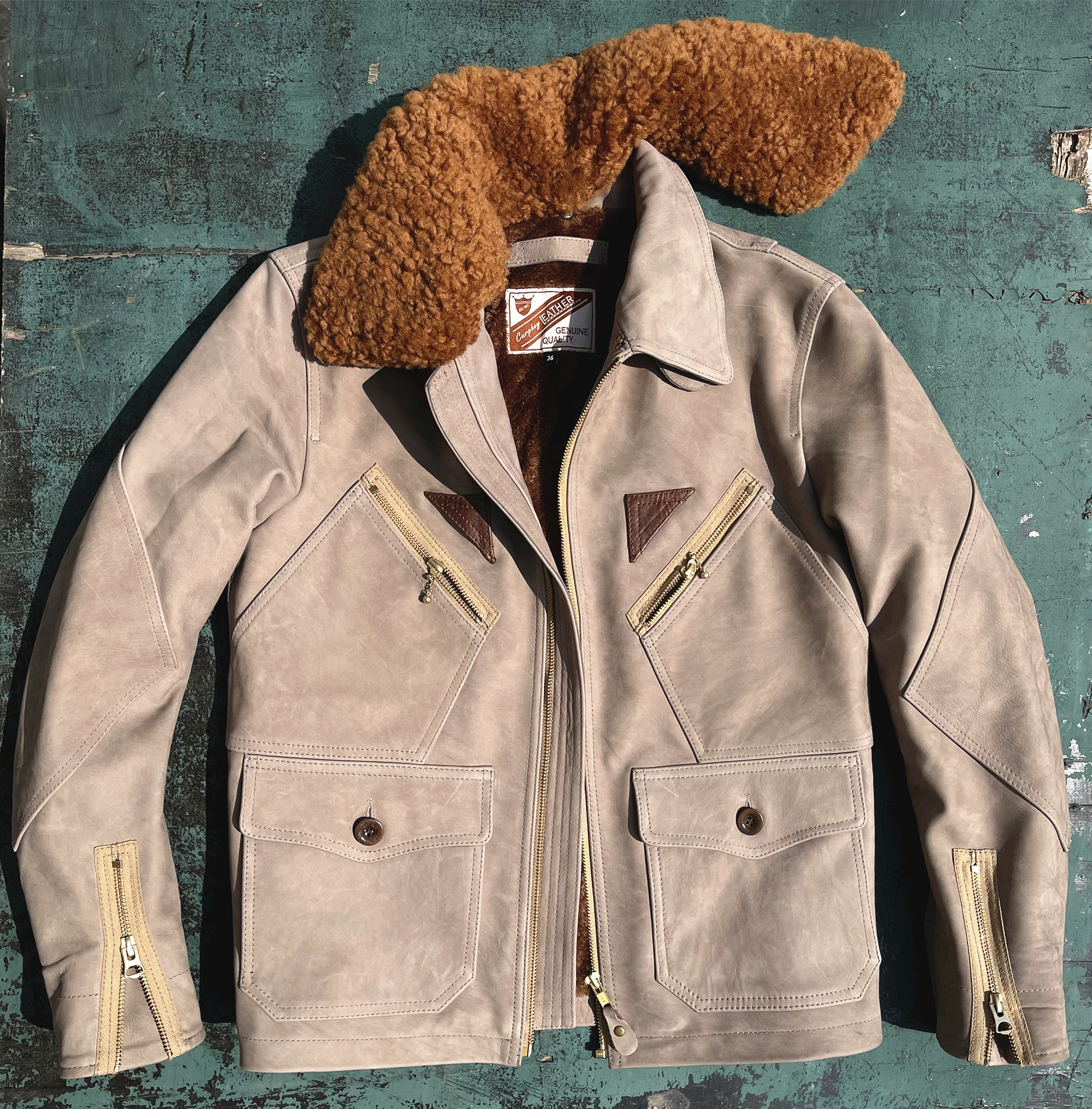 意产无涂软糯牛皮马歇尔海军飞行