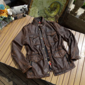 3折首推 M65猎装 中长款 美式 复古重水洗落色做旧孟加拉茶心牛皮