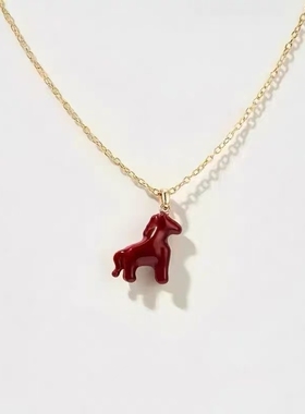 马年新年礼物喜跃小马项链女轻奢小众设计本命年2026精致锁骨链潮