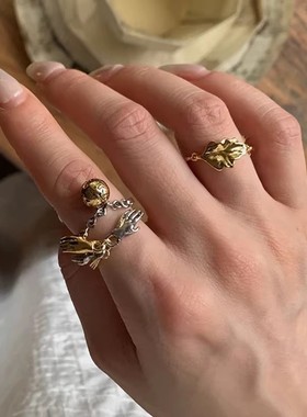 欧阳同款 4/28 20点【小众挂！博主感叠戴】做旧造型感链条套戒