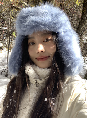 川西长白山滑雪护耳保暖雷锋帽女