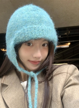 冬天一定要入的显白湖蓝绿护耳帽