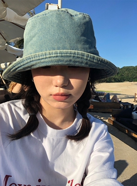 【万年不过时】复古怀旧水洗牛仔渔夫帽百搭显脸小素颜帽小众盆帽