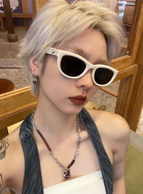 y2k辣妹凹造型猫眼墨镜高级眼镜