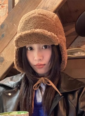 【可爱小羔羊】宁艺卓同款羊羔毛绒雷锋帽女冬季出游保暖护耳帽潮
