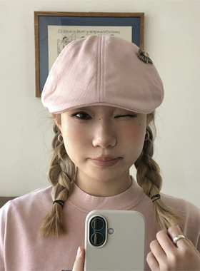 小众日系感蝴蝶结点缀粉色前进帽