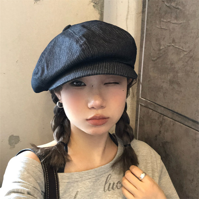 复古老钱风大版型显脸小八角帽夏