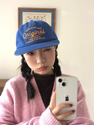 小众独创美式复古牛仔蓝平檐帽潮