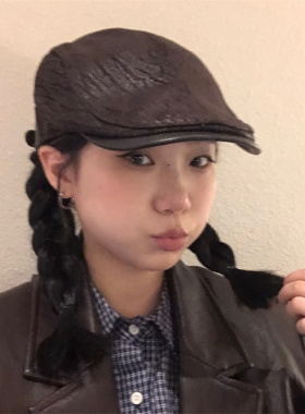 秋冬好搭配古着皮质前进帽加绒款