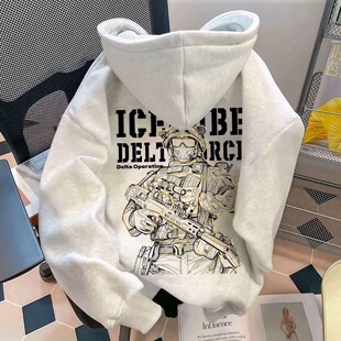 三角洲行动威龙游戏周边爆款重磅连帽卫衣加绒秋冬季长袖外套男童