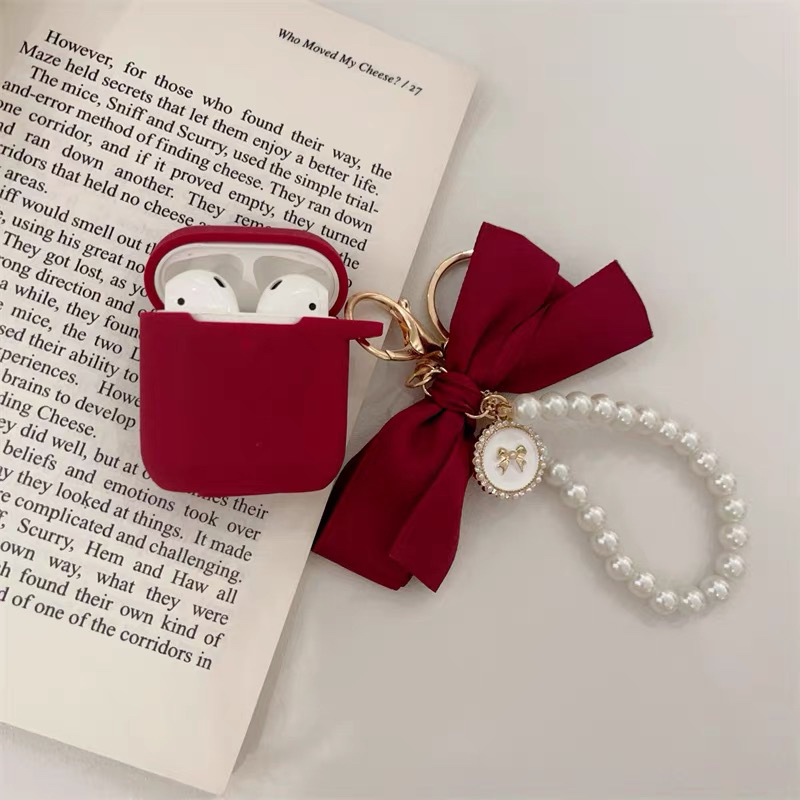 酒红色高级感硅胶软壳适用于AirPodsPro2保护套AirPods1/2/3/4代耳机壳AirPods3耳机保护套华强北五代保护套