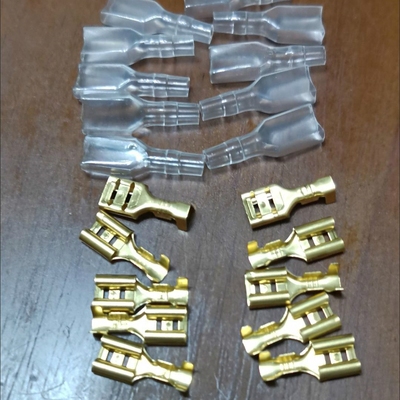 6.3插簧冷压端子 铝接插件线耳 插拔式接线端子 平插插簧接线端子