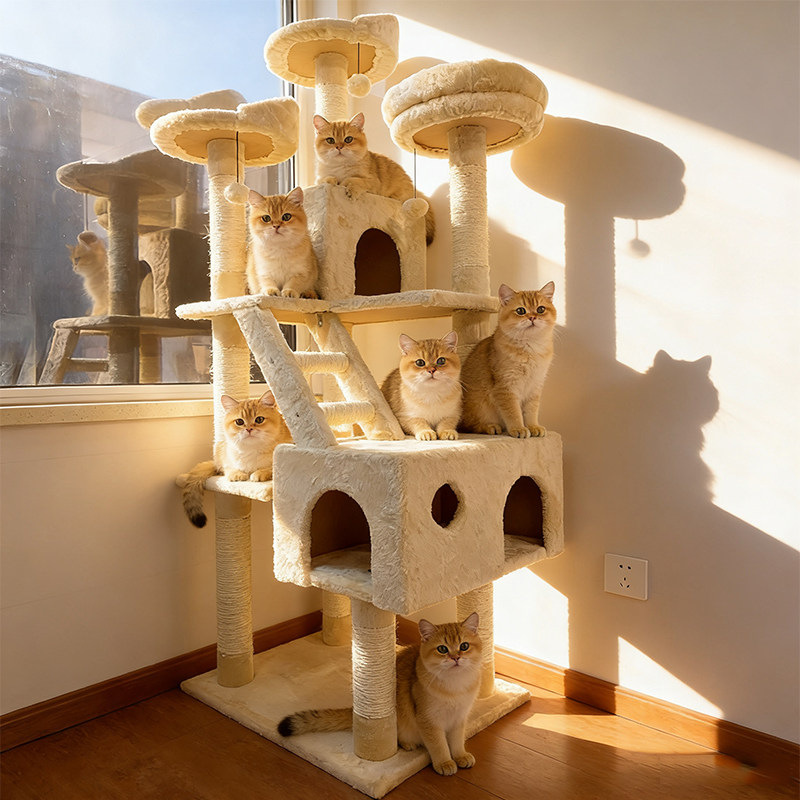 猫爬架家用大猫专用猫窝猫树一体剑麻猫爬梯别墅跳台猫咪攀爬架子