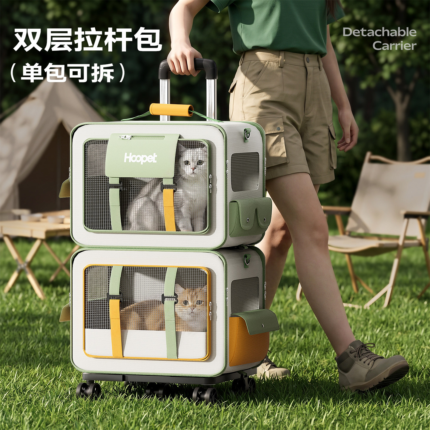 猫包拉杆箱外出便携大容量猫咪背包航空箱两只多猫狗狗车载宠物包图片