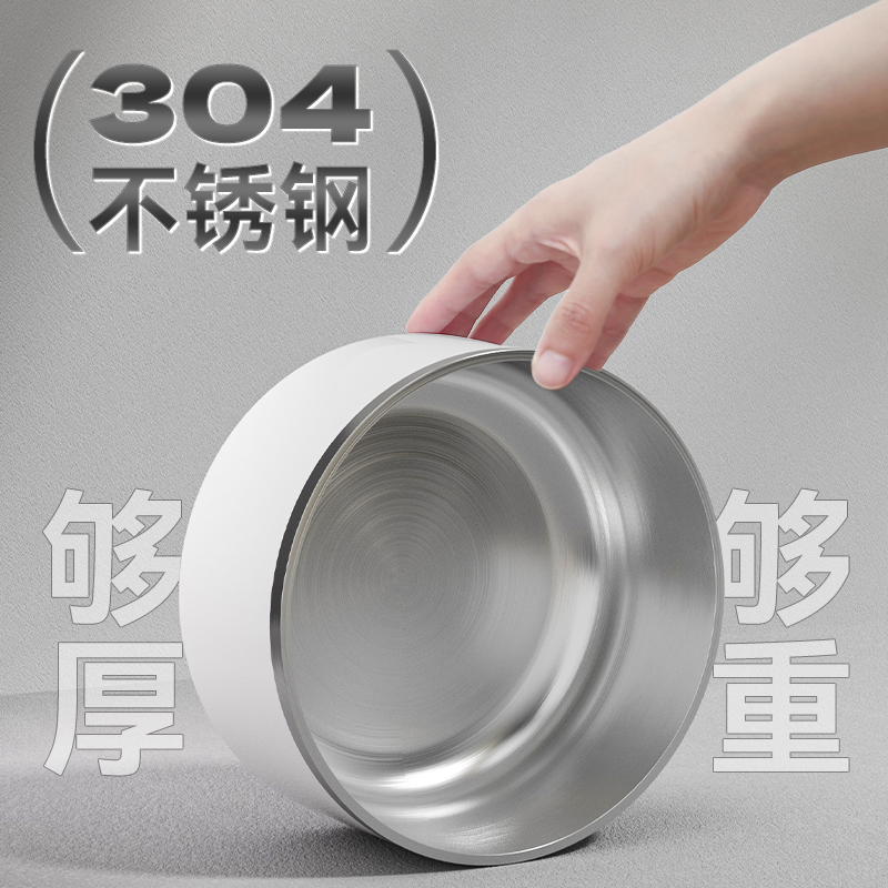 狗碗狗盆304不锈钢狗狗吃饭狗粮碗防打翻中大型犬饭盆喝水喂食碗