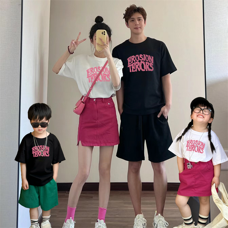 夏季亲子纯棉短袖T恤中大童潮