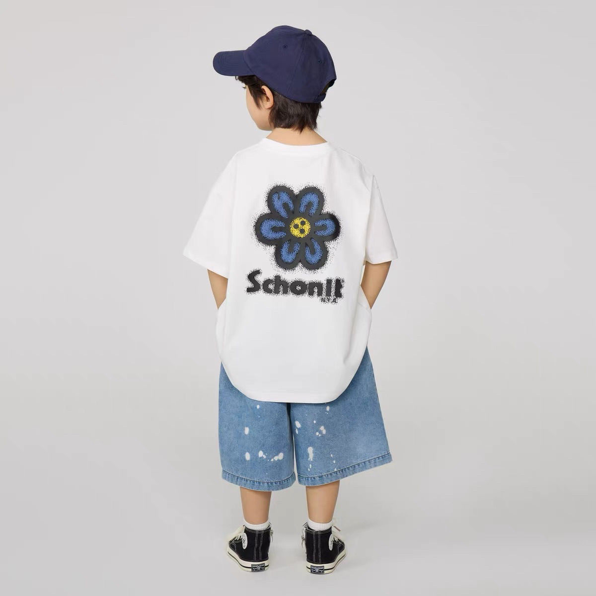 2026夏季新款中小童美式潮牌印花短袖T恤男女童韩版休闲圆领上衣