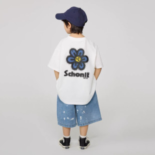 2026夏季新款中小童美式潮牌印花短袖T恤男女童韩版休闲圆领上衣