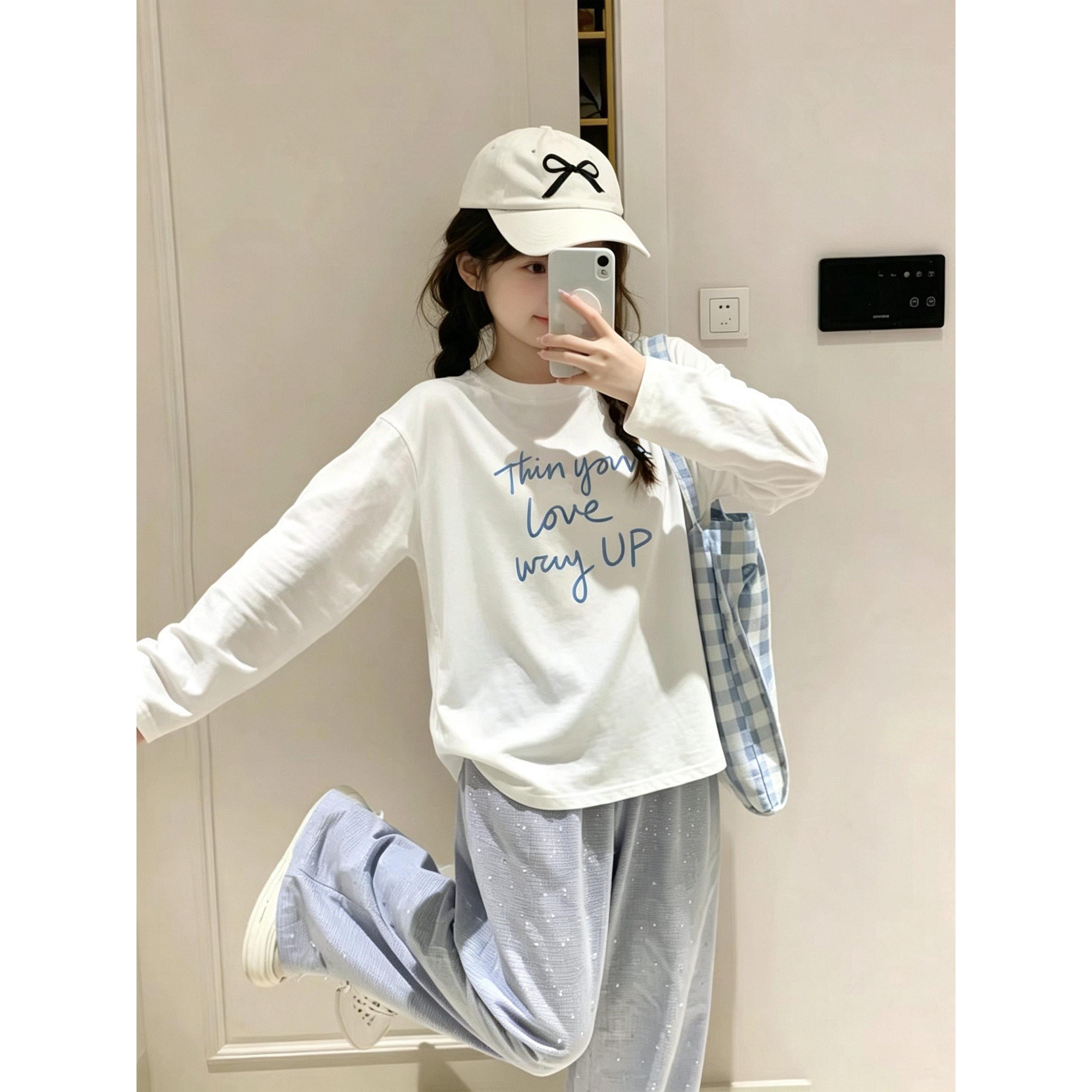 女童纯棉长袖T恤秋季新款韩版