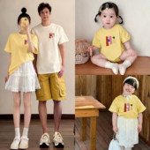 周岁宝宝出游炸街百搭小月龄爬服休闲套装 海边度假亲子装 t恤春装