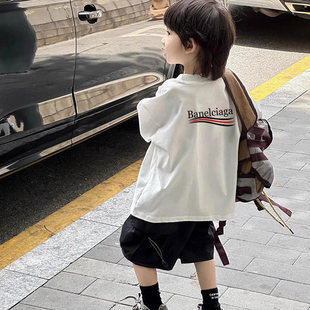 纯棉男童短袖潮牌时尚夏季体恤衫男宝儿童痞帅潮酷童装上衣T恤潮