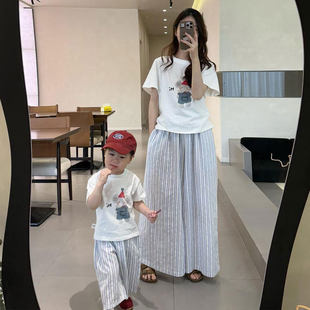 又酷又飒的亲子装2026夏季新款高级感洋气母子母女装T恤一家三口