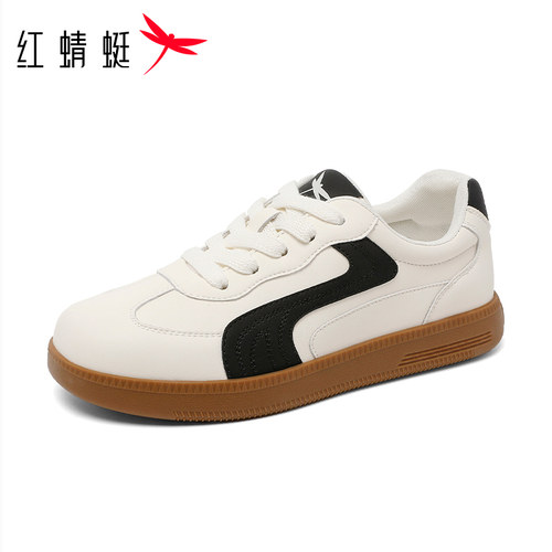红蜻蜓运动休闲德训鞋拼色女鞋轻