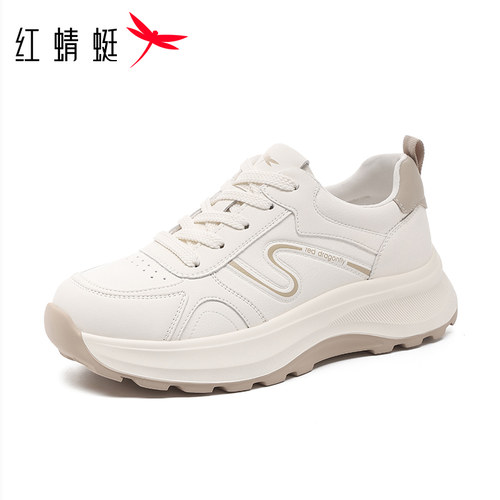 红蜻蜓运动休闲旅游厚底女老爹鞋