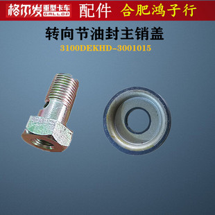 3001016 江淮格尔发立轴转向节主销油封盖进油螺栓螺丝3100DEKHD