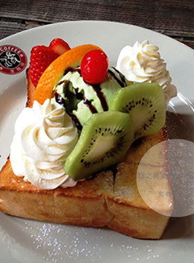 漫咖啡面包土司蜂蜜吐司厚多士咖啡店面包诱惑兰芳园港式西多士