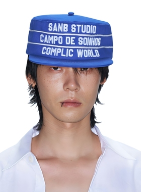 SANB COMPLIC WORLD蓝色 街头美式平檐趣味街头男女帽嘻哈硬挺