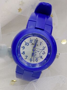 包邮 幼儿园宝宝男孩女孩圆形指针表 儿童表小表盘防水学生手表