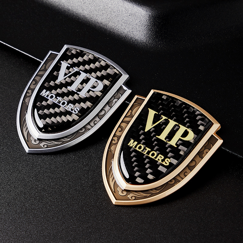 汽车金属车贴盾牌汽车标装饰3D立体碳纤个性侧贴划痕遮挡贴通用型