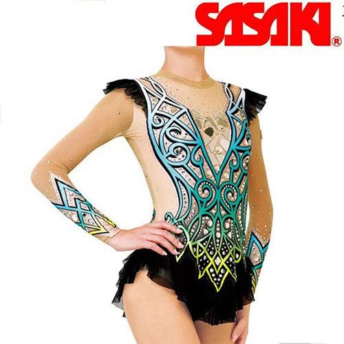 日本sasaki佐佐木竞技表演艺术体操服装女日系连体专业比赛演出服