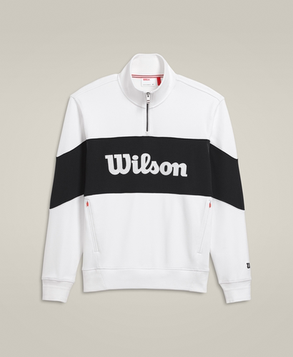 日本2024年新款Wilson威尔逊网球服装T恤长袖男装大标识半拉链