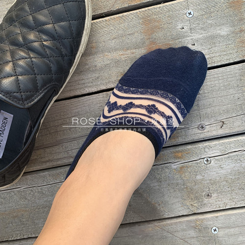 袜子女玻璃卡丝拼接透气纯棉底