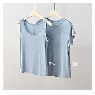 T恤女 背心透气柔软舒适醋酸打底上衣短袖 春夏轻薄款 天丝羊毛无袖