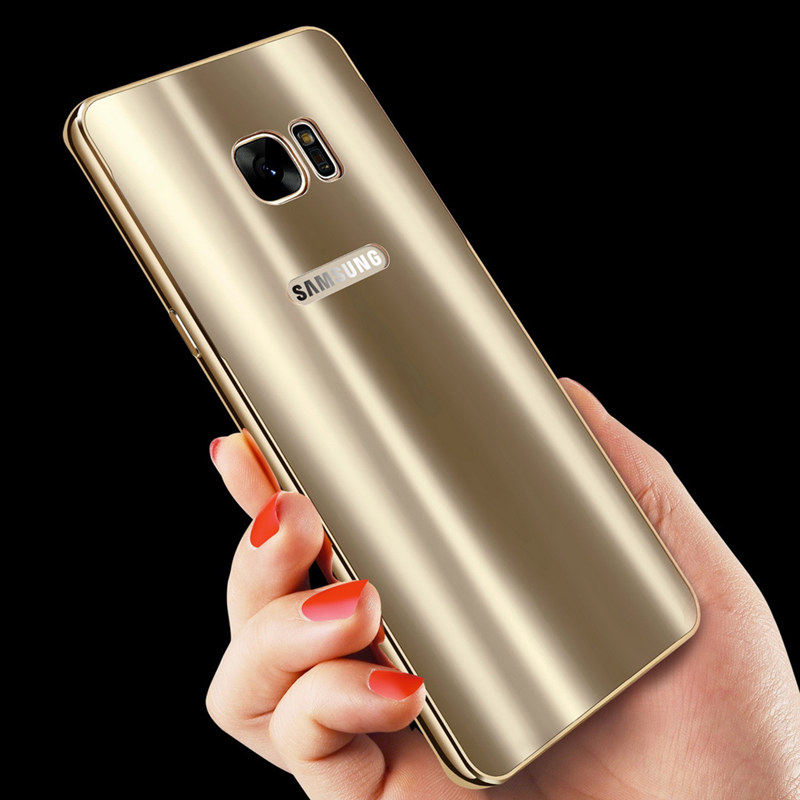 iy Ultra Slim Lightweight Aluminum Metal Bumper Dazzle Color Acrylic Back Cover Case for Samsung Galaxy S7 Edge & S7