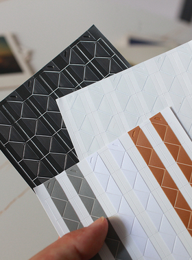 PVC角贴照片贴纸 6张diy相册白黑底咖啡底透明角粘贴影集相片角贴