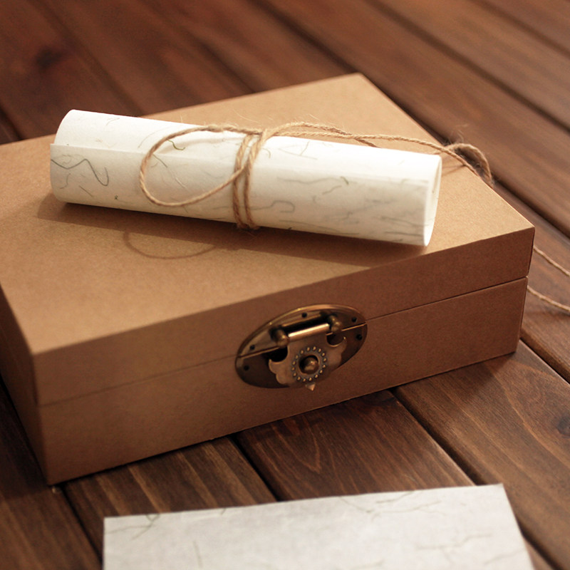 复古空白牛皮纸盒子 ins风小号礼物收藏硬纸盒精品包装高档礼品盒