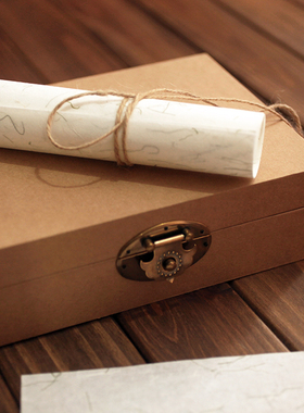 复古空白牛皮纸盒子 ins风小号礼物收藏硬纸盒精品包装高档礼品盒