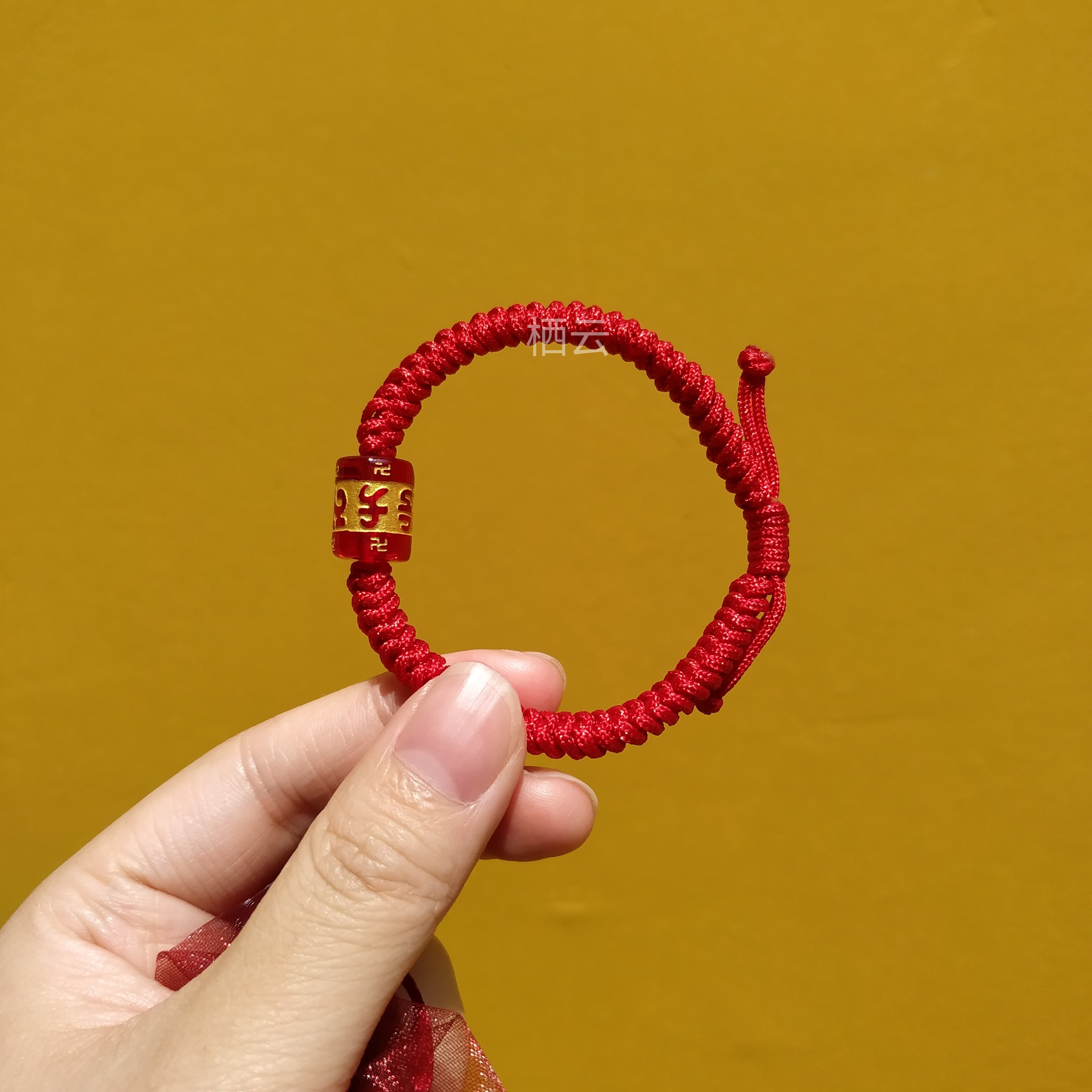 杭州上天竺流通处金刚结红绳手链核桃六字箴言经文平安福虎年情侣