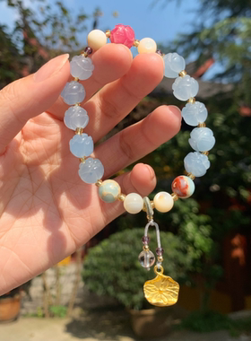 代杭州流通处金丝玉莲花手串