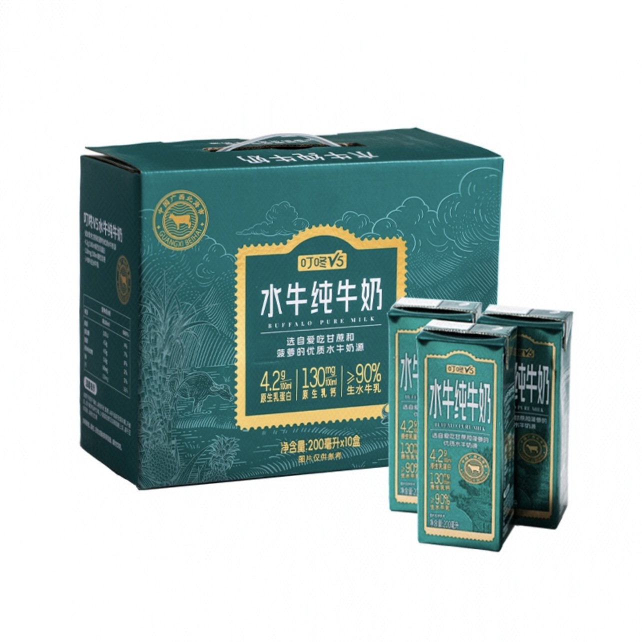 叮咚V5水牛纯牛奶200ml*10盒