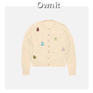 100羊毛圆领卡通刺绣开衫 外套25158 Own