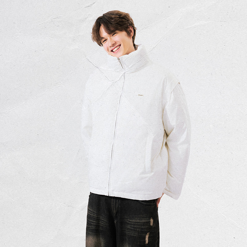 PSO Brand男装女装【90绒】基础款白色立领羽绒服外套防寒面包服