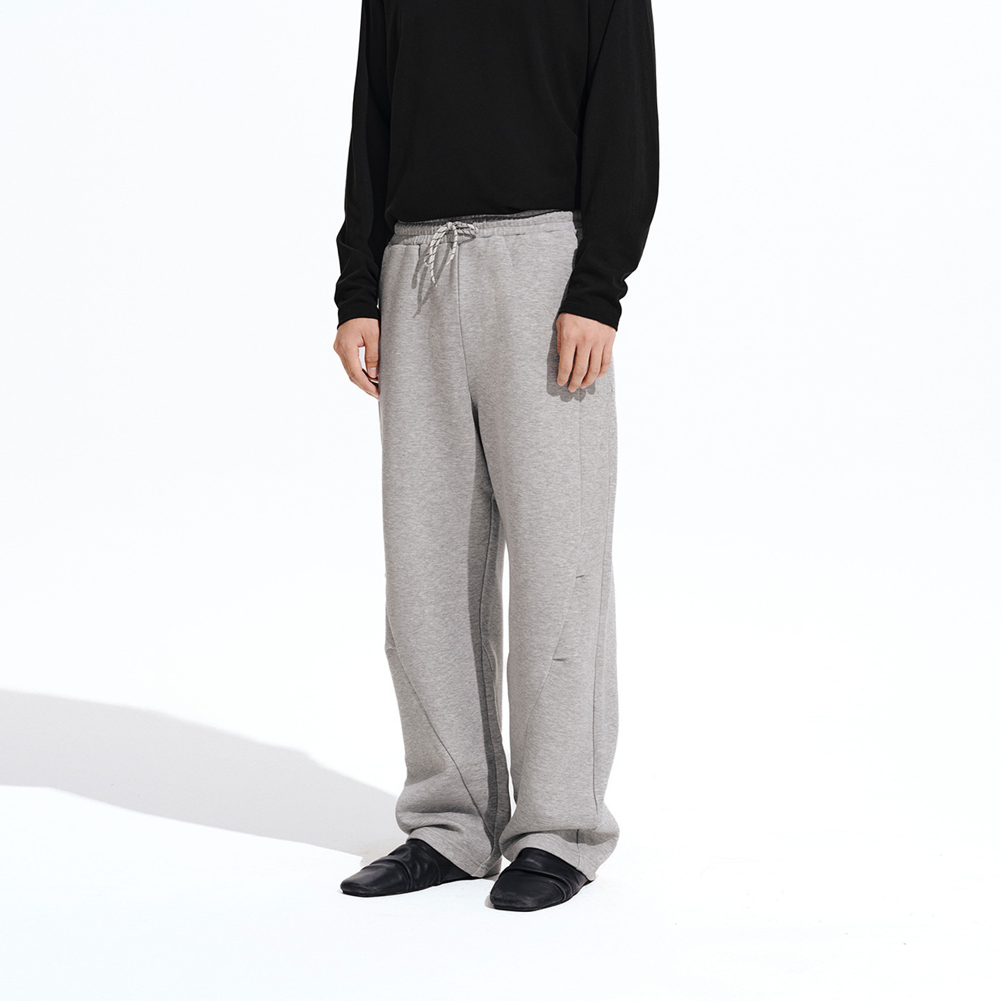 PSO Brand男装女装空气层拼接直筒灰色卫裤女款宽松阔腿弯刀长裤,男装,休闲裤,淘宝优惠券,粉丝福利购,淘宝优惠卷