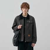 夹克宽松长袖 PSO 拉链外套 美式 复古撞色翻领工装 Brand男装 女装