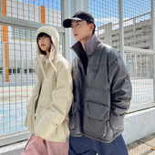 Brand男装 女装 90白鸭绒 PSO 双口袋PU皮羽绒服冬季 保暖外套
